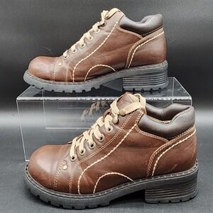 Lower East Side 8.5 Brown Chunky Platform Boots Y2K Grunge Lug Sole Goth 90s Lug